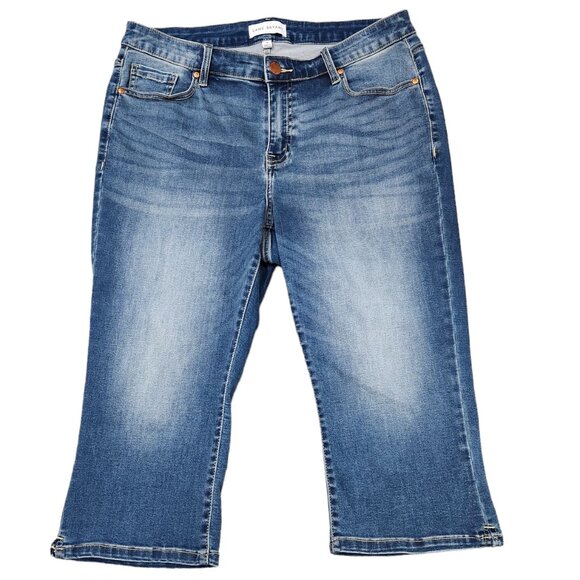 Lane Bryant Genius Fit Capri Shorts Denim Blue Jeans Size 14 - Picture 1 of 6